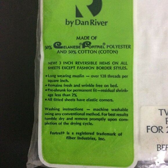 Dantrel No Iron Muslin Standard Pillowcases 20x26 White Vtg 60s New Old Stock - Picture 4 of 5